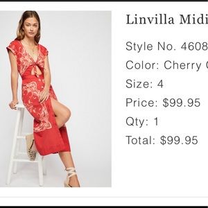Free People Linvilla midi Dress size 4